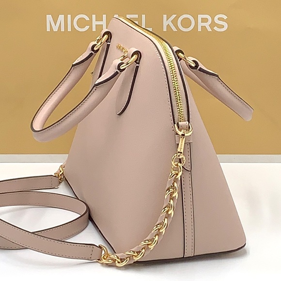 MICHAEL KORS VERONICA MEDIUM DOME Saffiano Leather SATCHEL SOFT PINK COL… - Picture 5 of 16